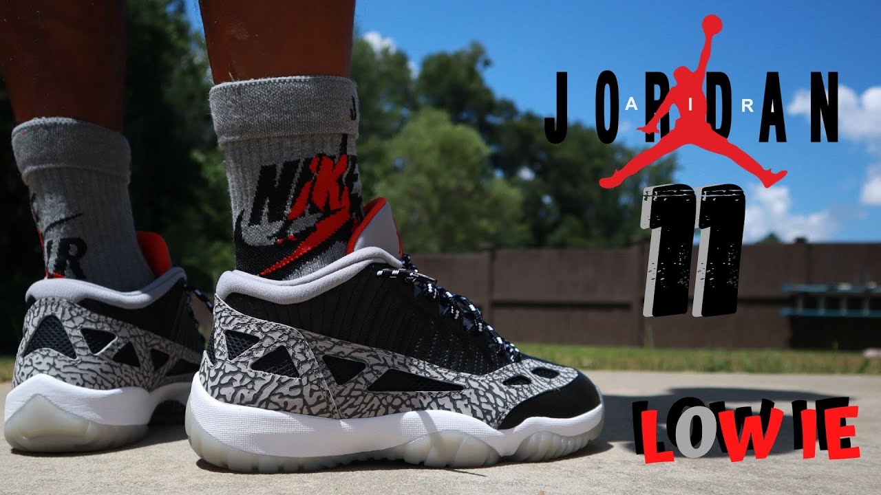 Обзор кроссовок Jordan 11 Low IE «Black Cement» и возможность замены шнурков!