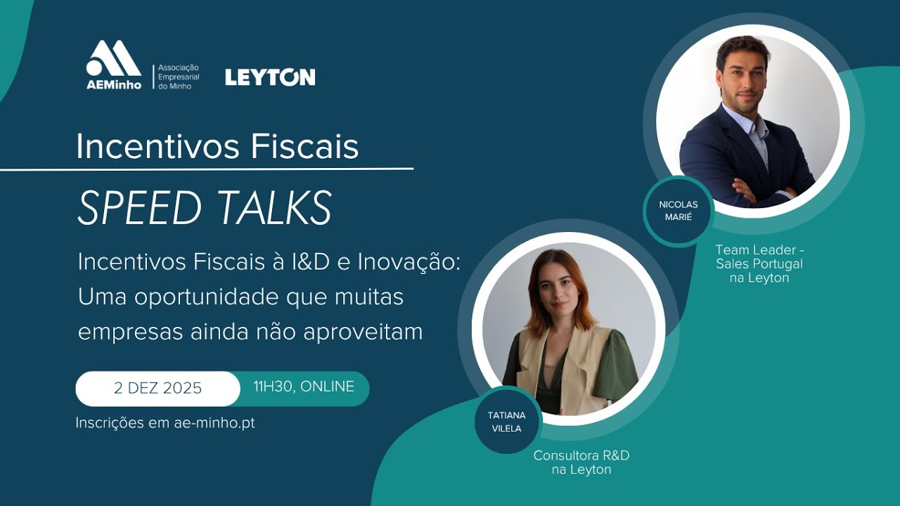 Speed Talks 02/12/2025 | Incentivos Fiscais à I&D e Inovação