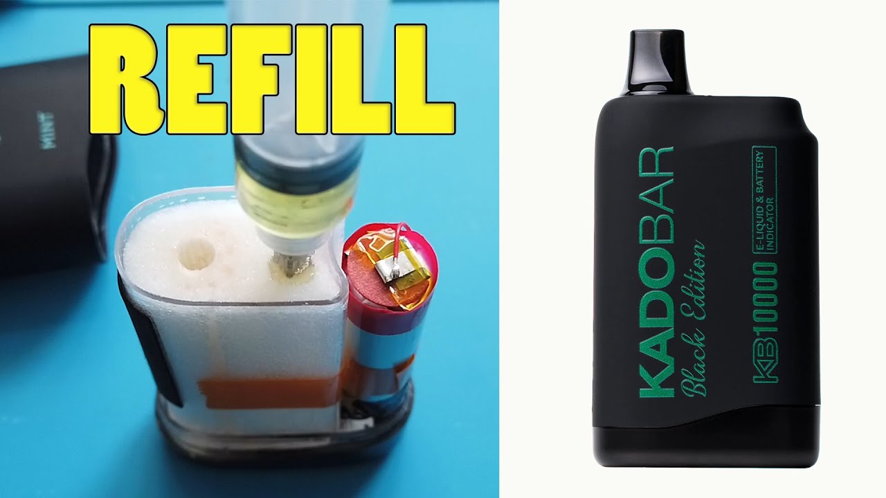 KADOBAR BR10000 Black Edition Open Refill Rechargeable disposable cigarette Multiple Use tutorial