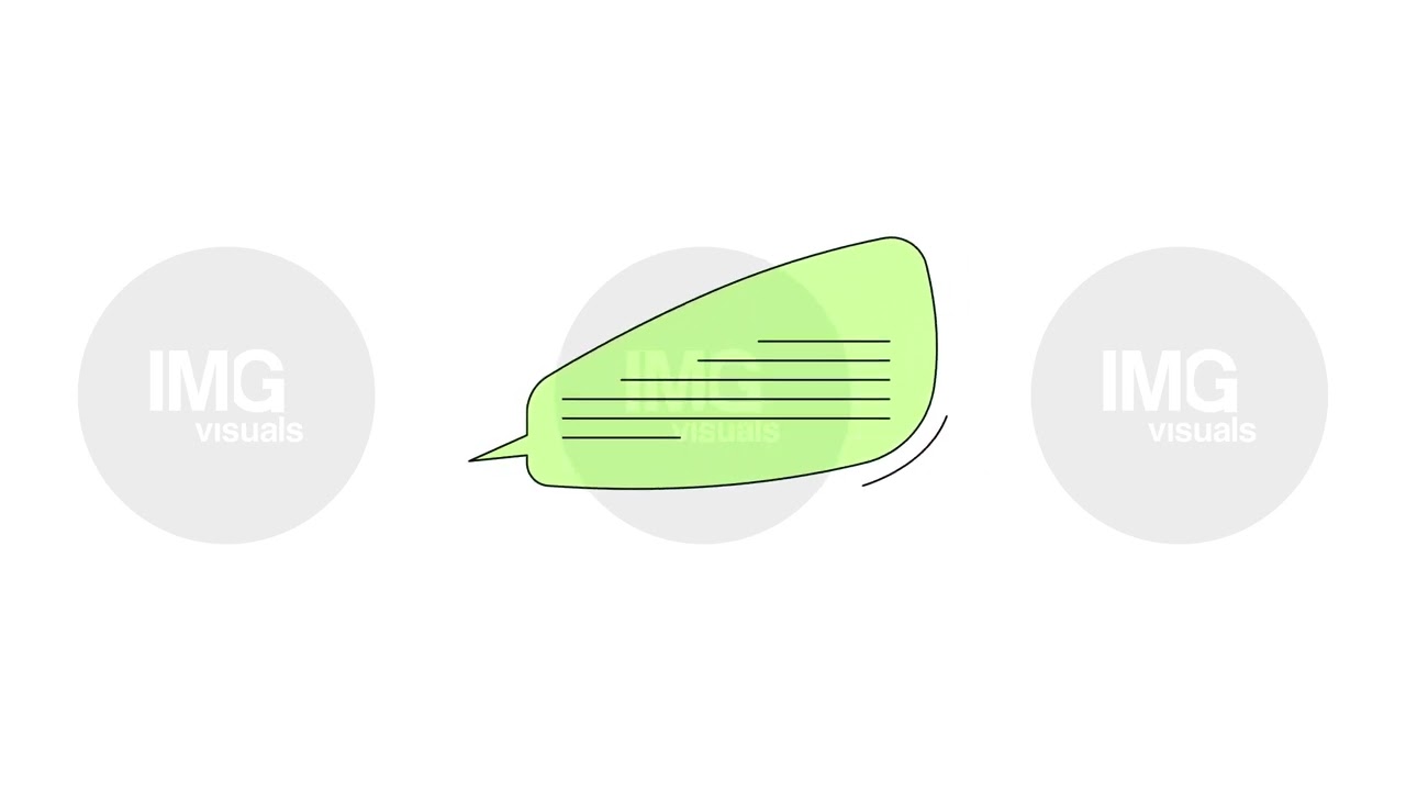 Talking shape speech bubble with text lines 2D cartoon object animation
