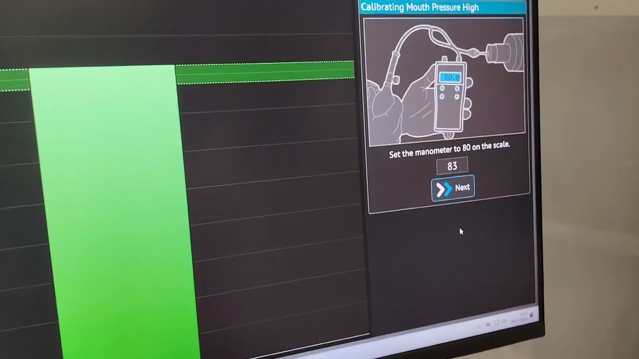 КАЛИБРОВКА ДАВЛЕНИЯ МАШИНЫ VITALOGRAPH PFT С ПОМОЩЬЮ СЕРТИФИКАТОРА.