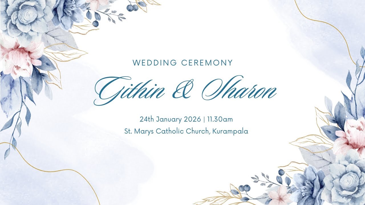 Wedding Ceremony of Githin & Sharon | 24th Jan. 2026 | 11.30am | LIVE