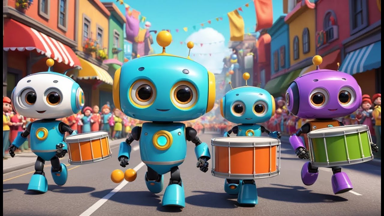 Eight Little Robots Dancing Around | Fun Counting Song for Kids | Silly Robot Rhyme