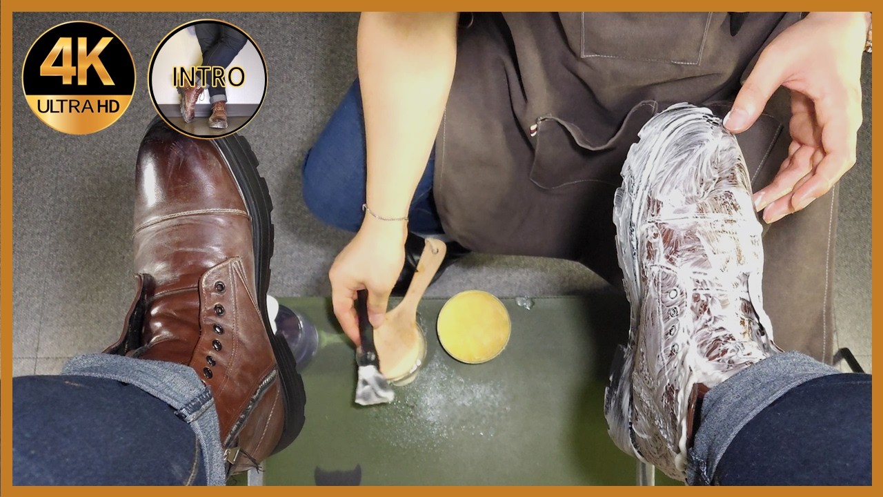 Shoe Shine ASMR: Transforming Worn Boots to Pristine Condition! ✨ Relaxing Sounds