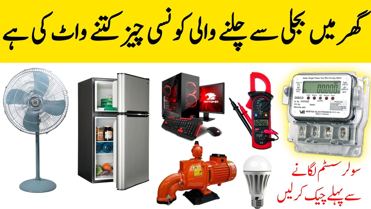 Electricity Consumption & KWh Units calculate in urdu || Electrical Appliances Watts & Power Check