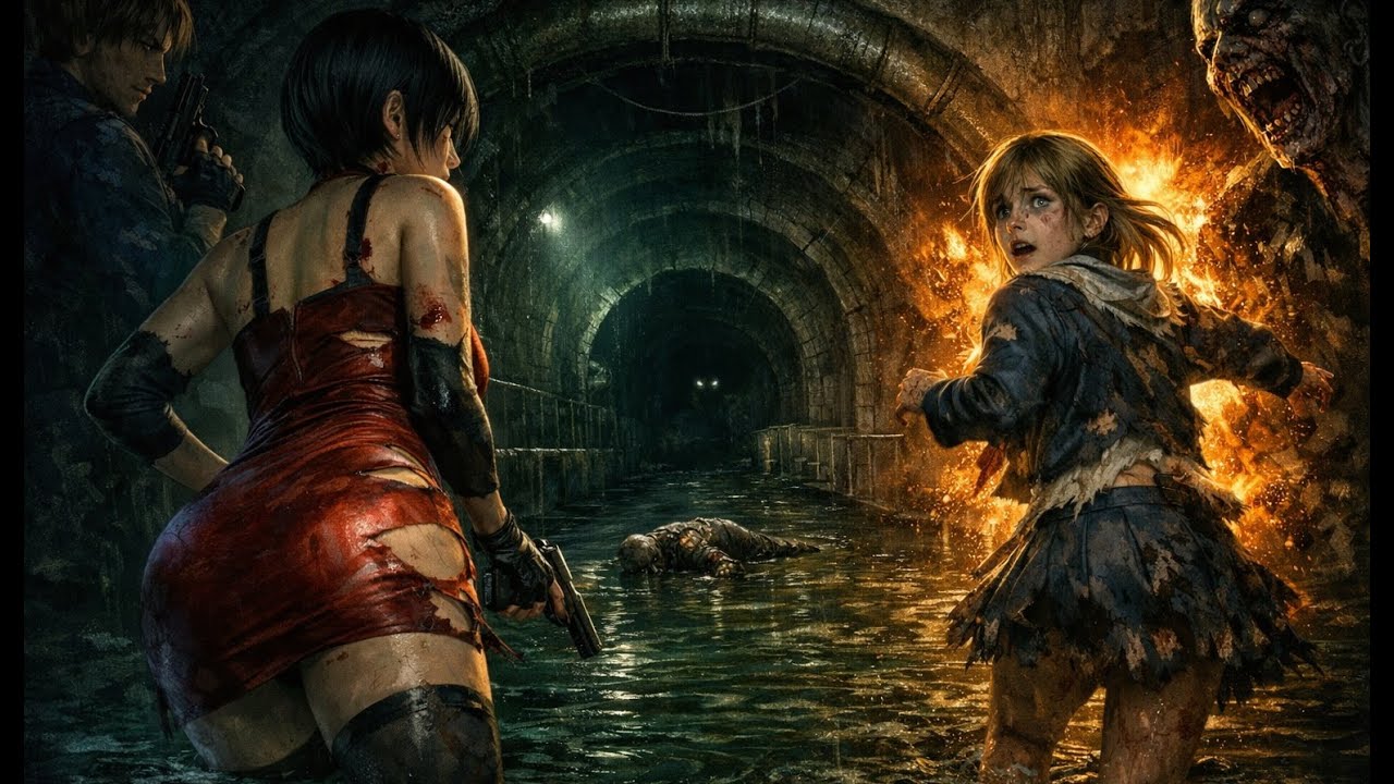 図書館から時計台、そして下水道へ！BIOHAZARD2 高難易度USAモード｜レオン裏