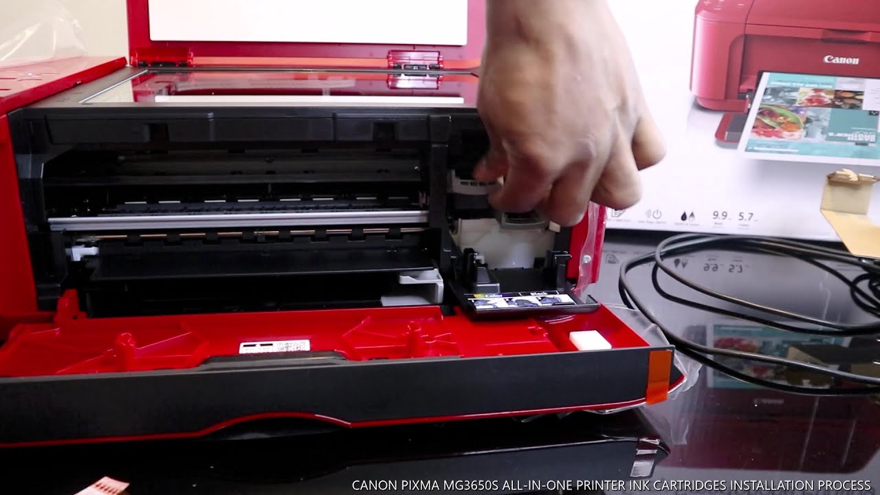 CANON PIXMA MG3650S ALL- IN - ONE PRINTER INK CARTRIDGES INSTALLATION PROCESS