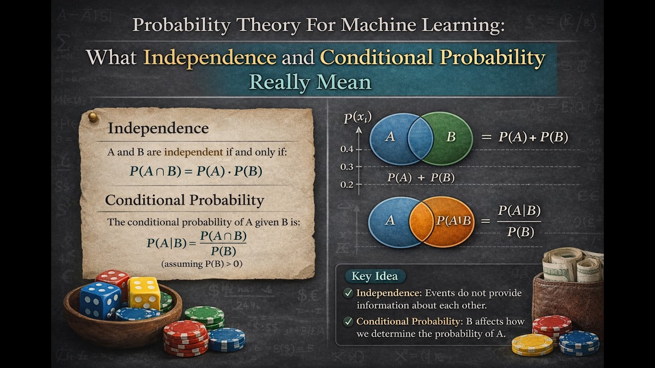 Probability Theory For Machine Learning:  What Independence and Conditional Probability Really Mean