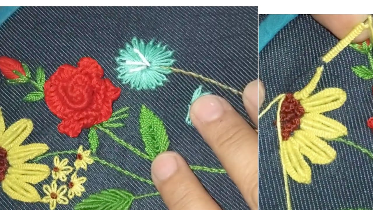 Creative needle work #embroiderydesigns #handembroidery #trendy #beautiful #taanka