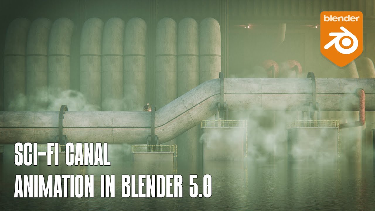 Sci-Fi Canal Animation in Blender 5.0