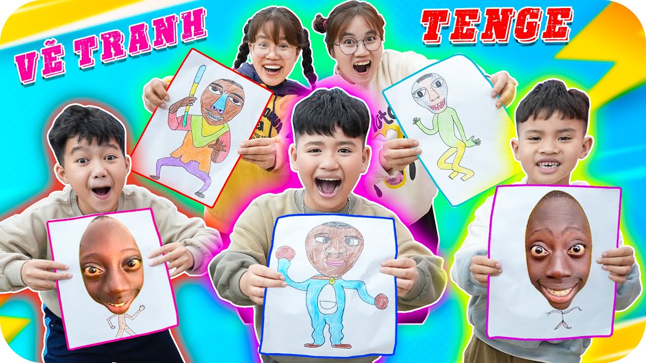 Đ&uacute; Trend Vẽ Tranh TENGE | Ai Vẽ Đẹp Nhất &hearts; Min Min TV Minh Khoa
