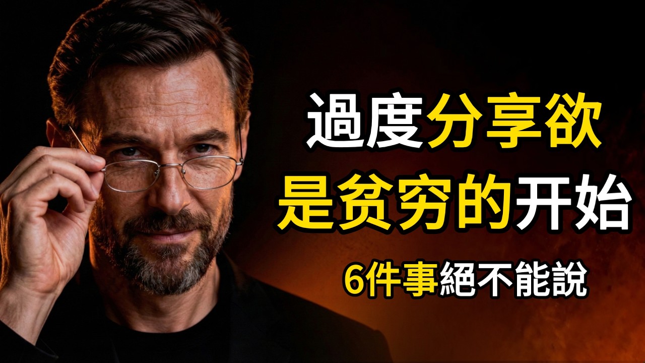 爲什麼“過度分享”是貧窮的開始？成大事者絕不說的這6件事，看懂這一點，從此悶聲發大財！