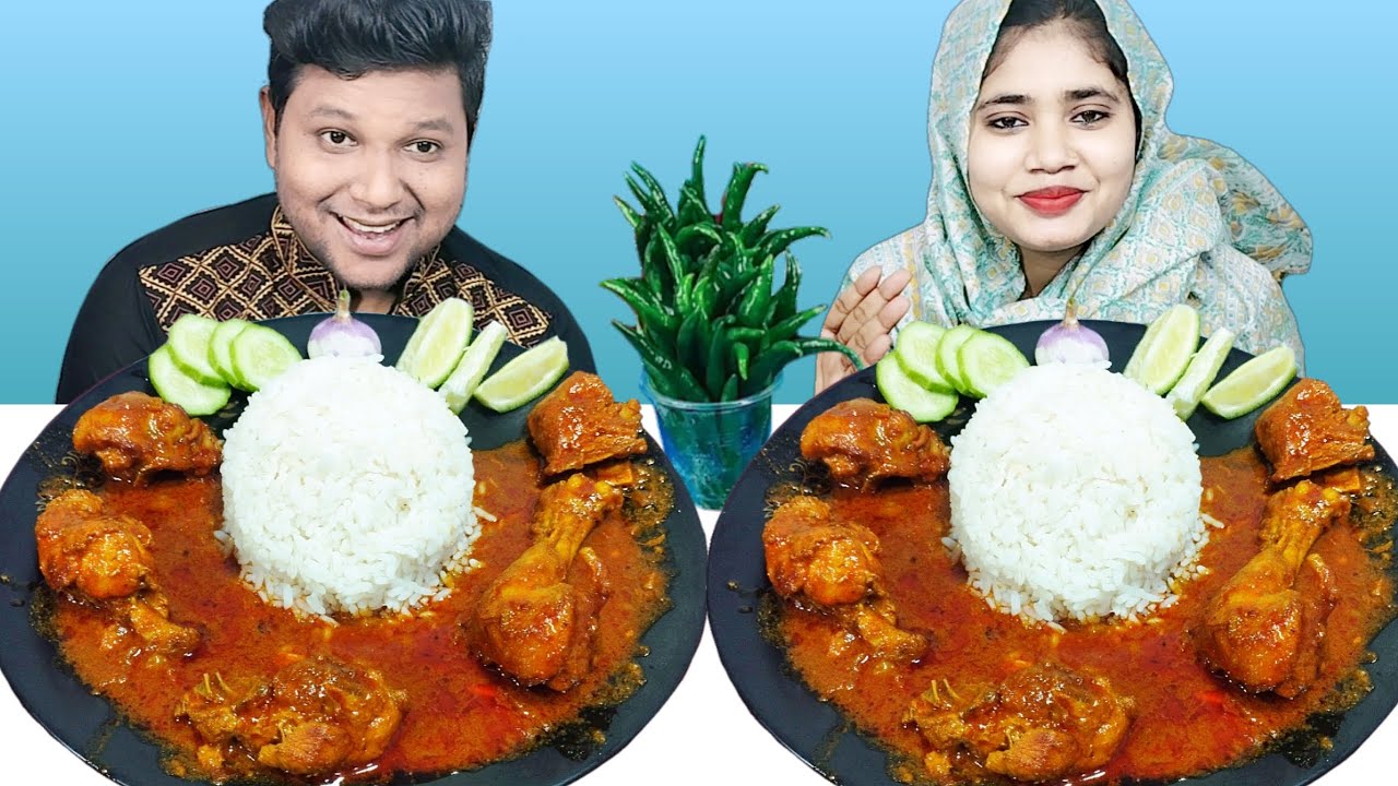 Spicy Chicken Curry And Rice Eating Challenge, R+B Vlog