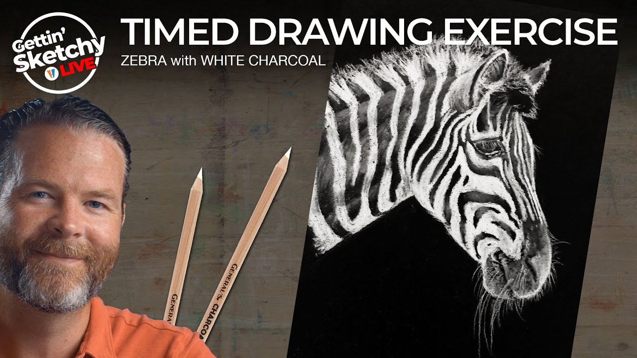 Gettin' Sketchy LIVE - Zebra with White Charcoal
