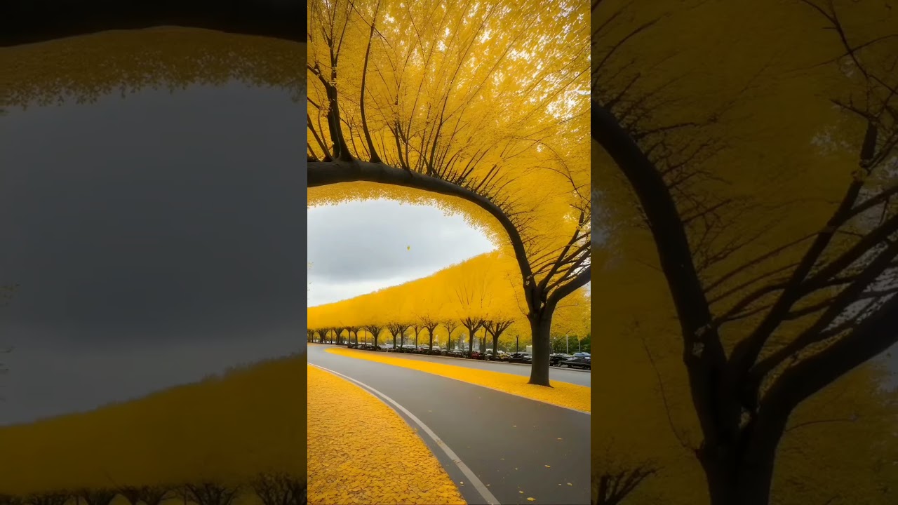 Sakura and Yellow Spring in Japan