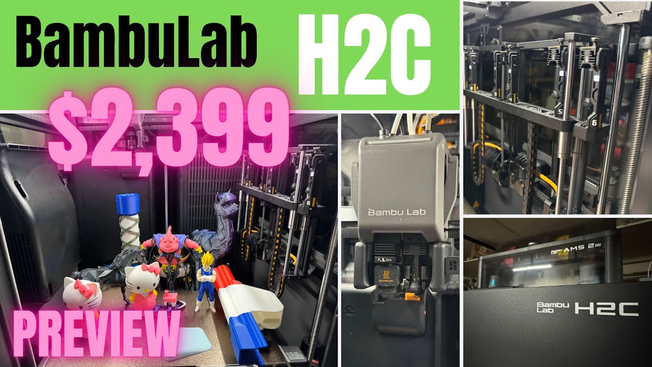 Предварительный просмотр BambuLab H2C: обзор, функции, принцип работы и сравнения