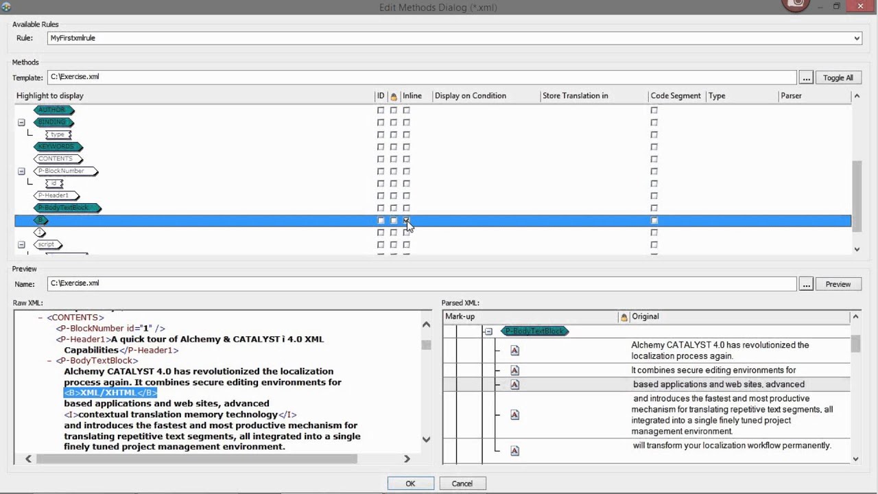 Creating ezParse rules for XML based files in Catalyst