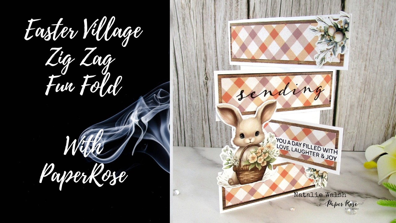 Paper Rose Zig Zag Tower Card | Easter Village Collection
