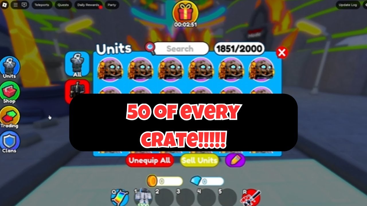 Opening 50 of every crate with a twist... (Toilet Tower Defense)