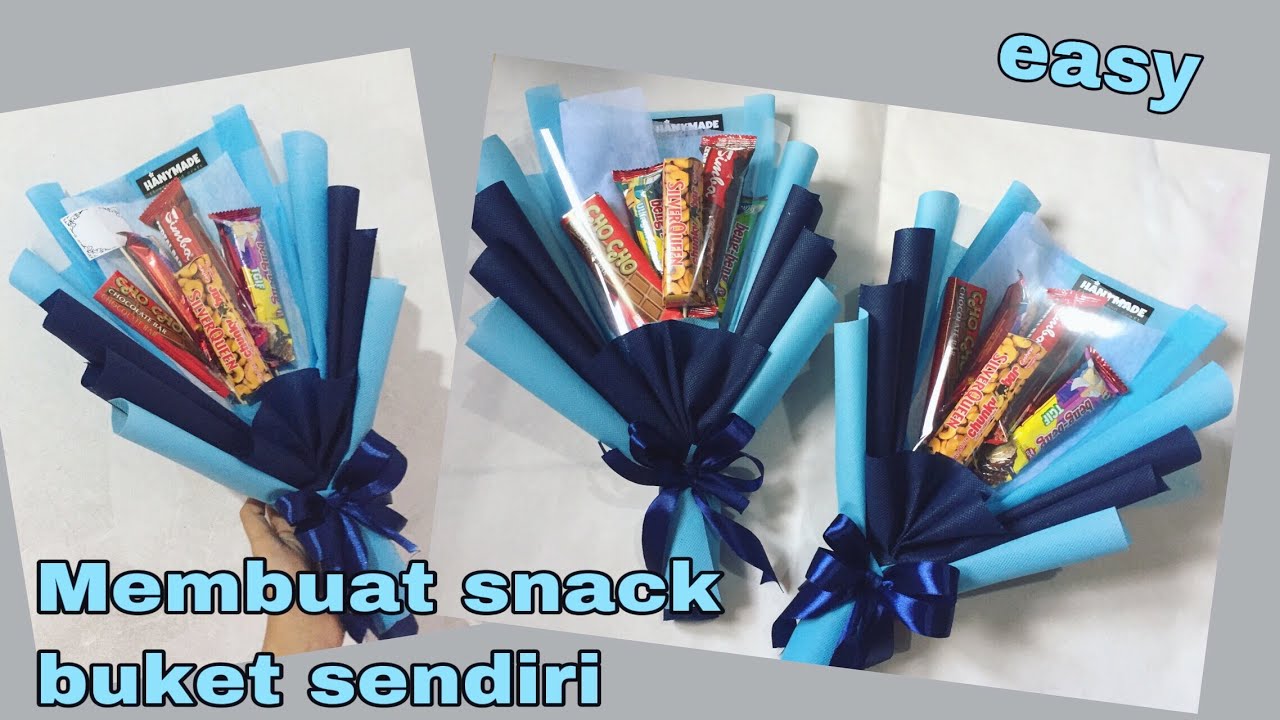 Cara Buat Buket Snack Sendiri | DIY Snack Bouquet Easy