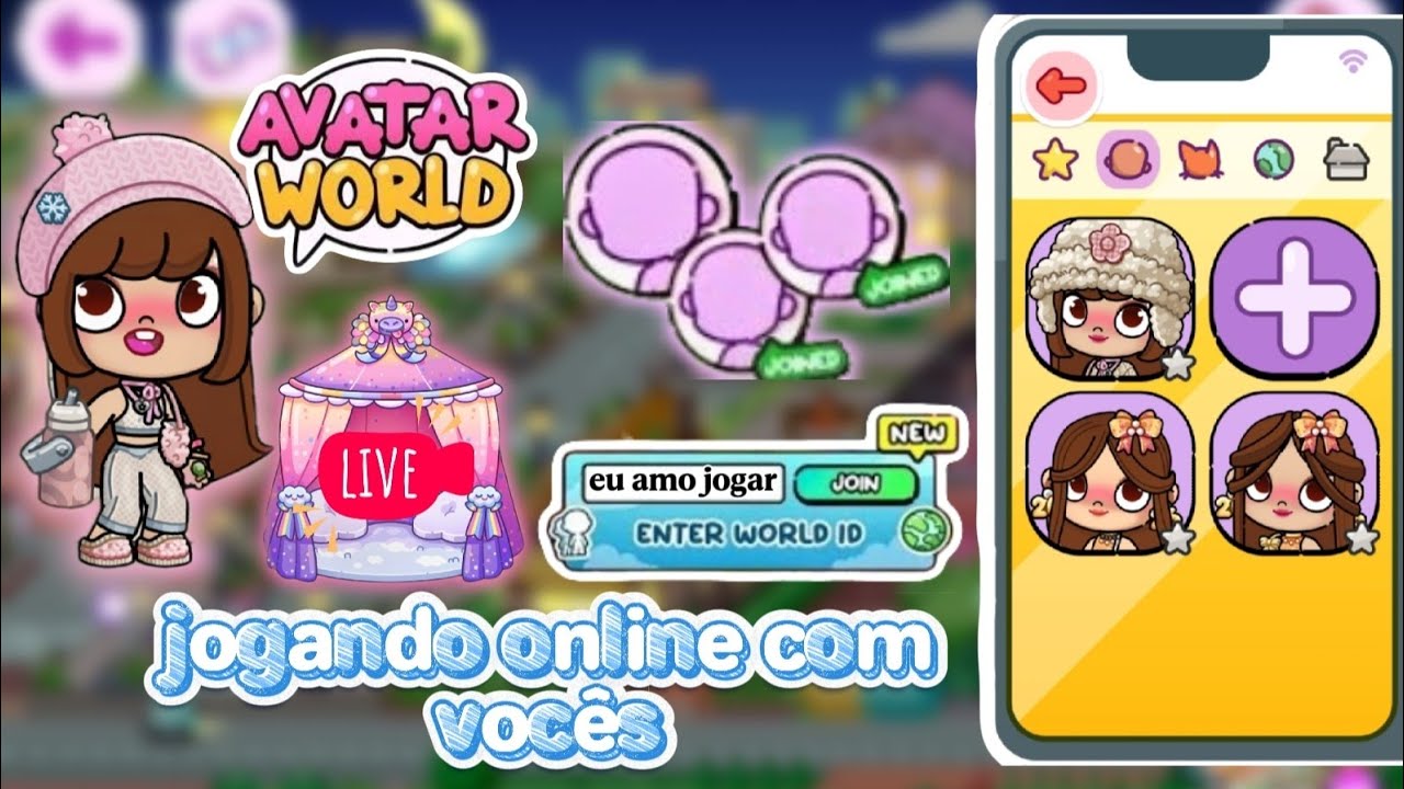 Dublagens de avatar word🥰 está ao vivo! JOGANDO AVATAR WORLD 🥰 ONLINE! COM VCS✨