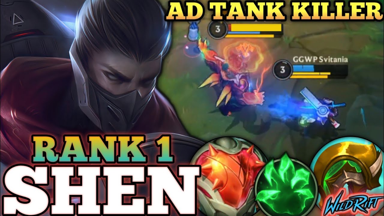 SHEN ANNOYING AD TANK DMG! TOPLANE CONTROL MVP PLAY - TOP 1 GLOBAL SHEN BY GGWP Svitania - WILD RIFT