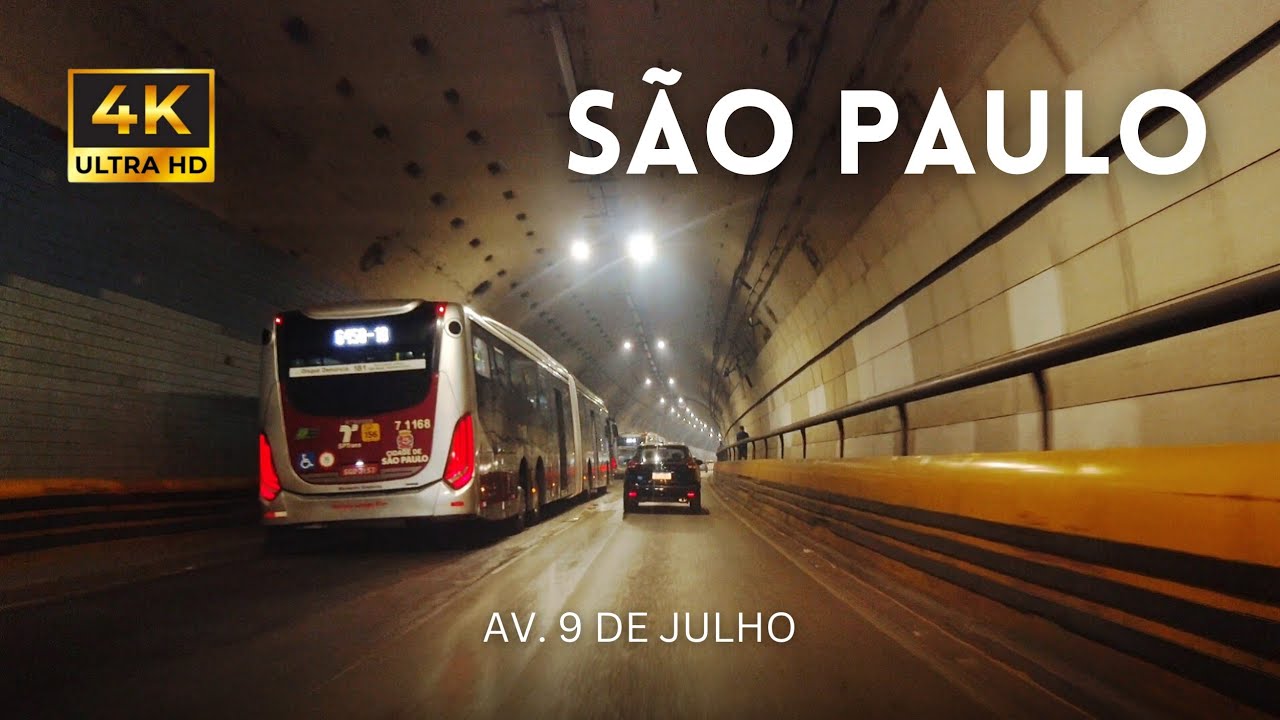 Avenida 9 de Julho sentido Centro, São Paulo 4K