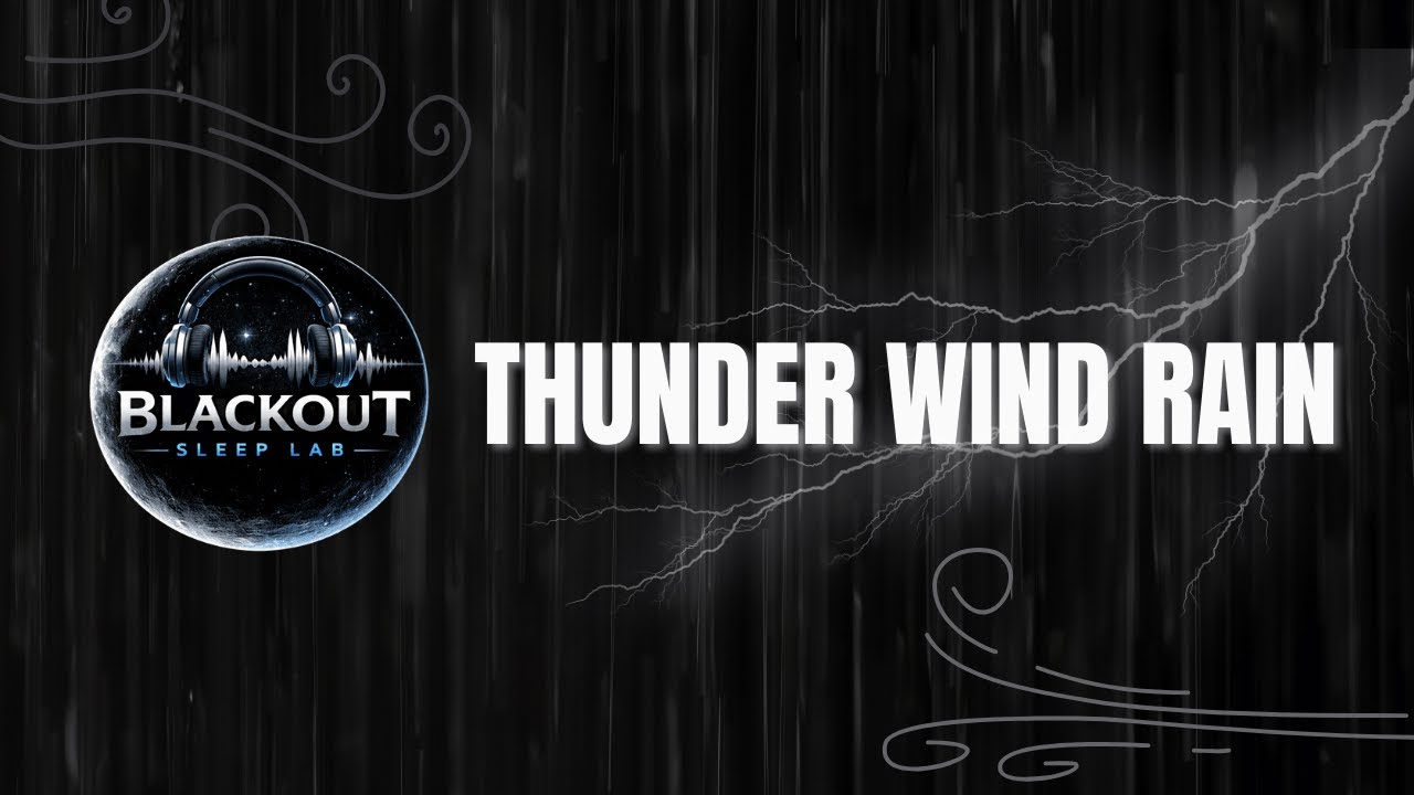 Thunder Rain Wind Black Screen 9 Hours | Blackout Sleep Lab