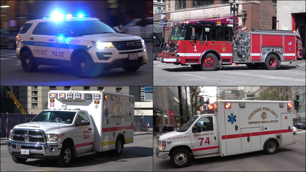 [Chicago Compilation] Police Cars, Fire Trucks and Ambulances responding