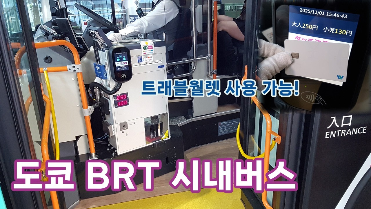 이색적인 도쿄 BRT 노선 시내버스 타는 방법 (트래블월렛 컨택리스 신용카드 사용 가능)