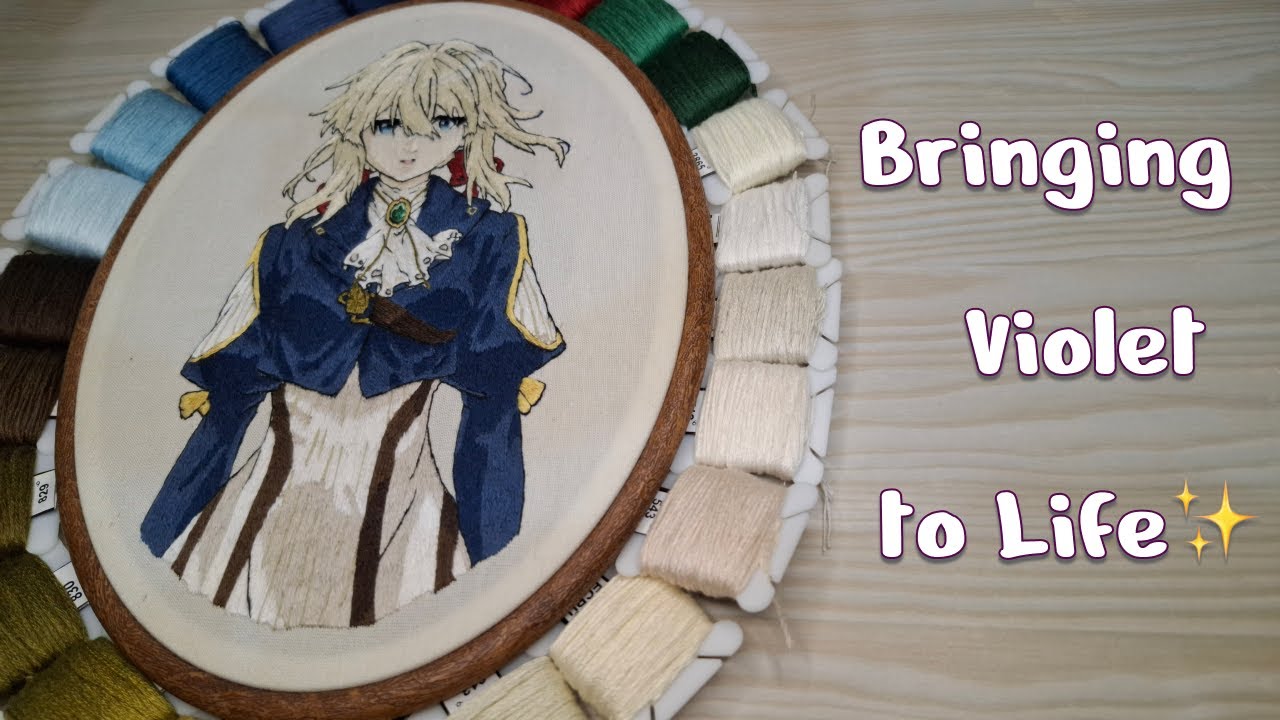Thread Painting | Violet Evergarden | Hand Embroidery #embroidery#art#anime#handmade#youtube#asmr