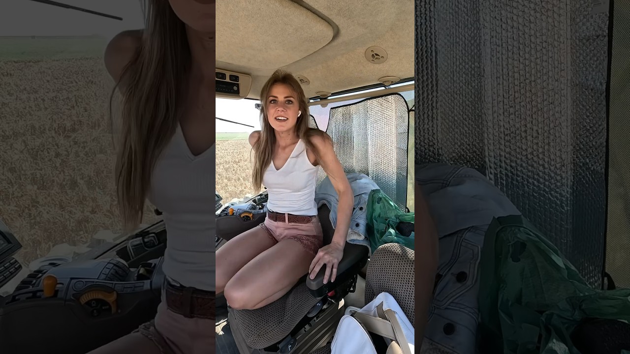 When the AC is acting up🥵 #farmlife #hot #harvest #funny #farmgirl #fyp #shorts #kansas #graincart
