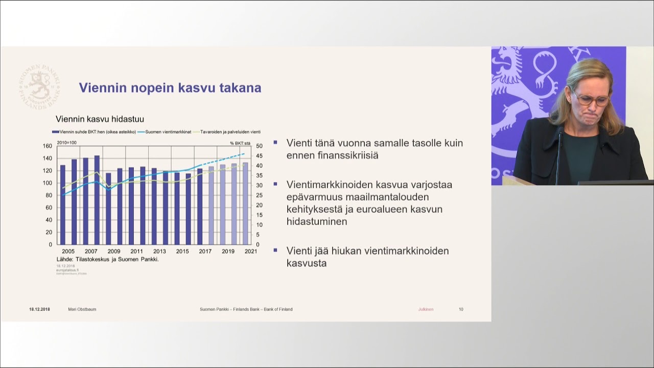 Suomen talousennuste vuosille 2018 - 2021, 18.12.2028