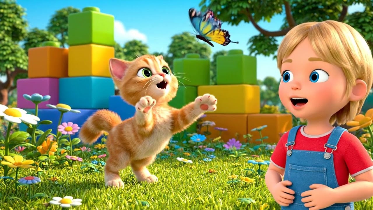 Five Silly Baby Kittens Chasing Butterflies 🐱🦋 | Nursery Rhymes for Kids & Baby Songs