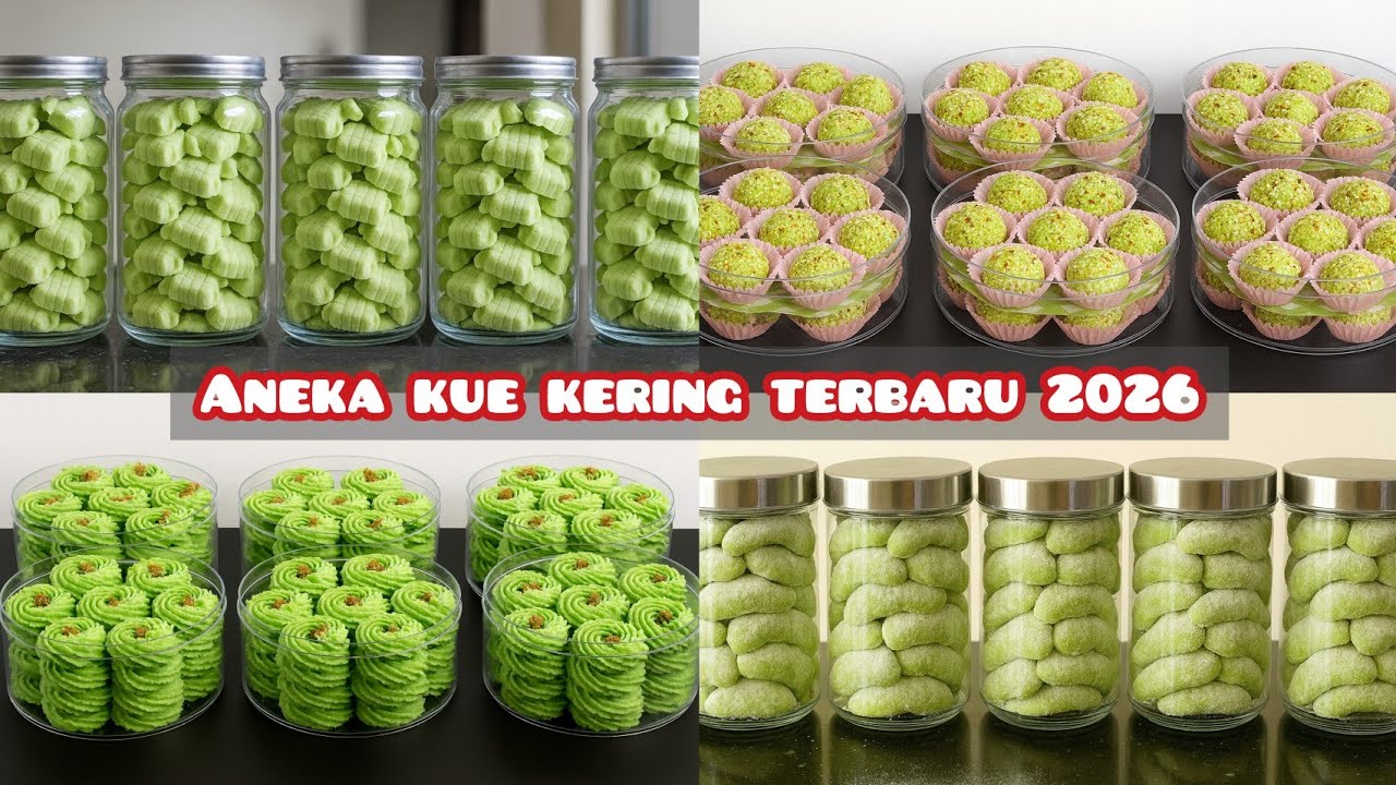4 resep kue kering lebaran / natal 2026 yang mudah dan enak. Aneka kue kering  pandan wangi