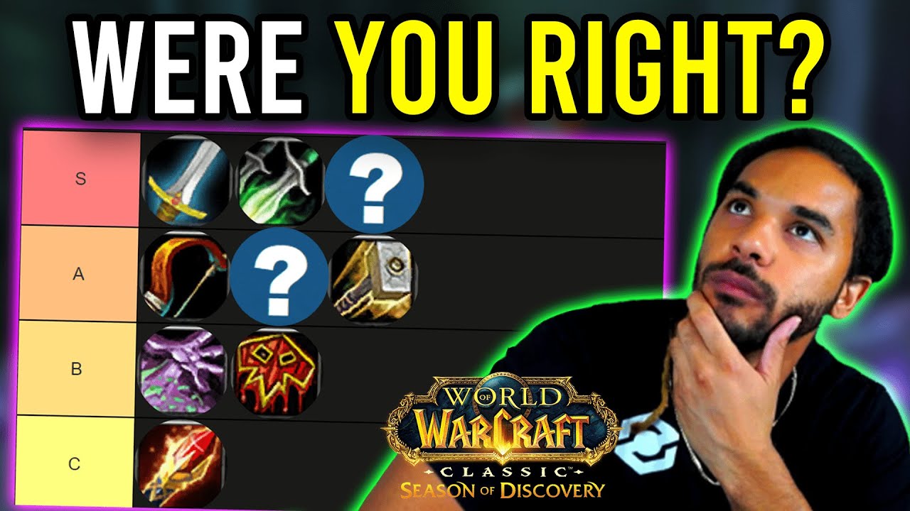 The DEFINITIVE Class TIER LIST - Ranking ALL Classes, Tank, DPS & Heals Phase 1 SoD