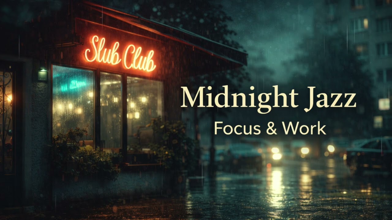 Midnight Jazz in the Rain ☔ Deep Focus Jazz for Work & Study