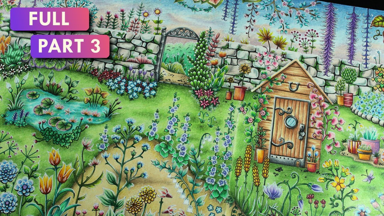Coloring Tutorial: Walled garden Part 3 | WORLD OF FLOWERS book by Johanna Basford | Prismacolor