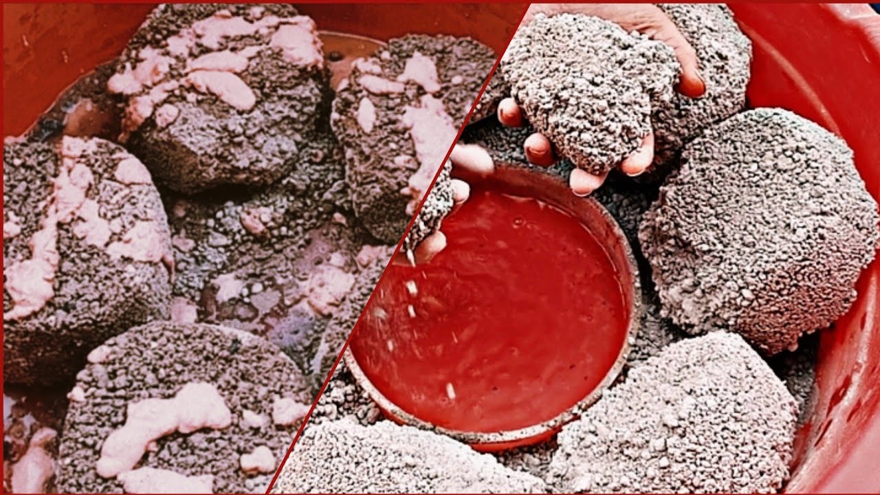 ASMR: Песчаный цемент asmr |  Розовая заливка пастой |  рассыпается в розовой воде