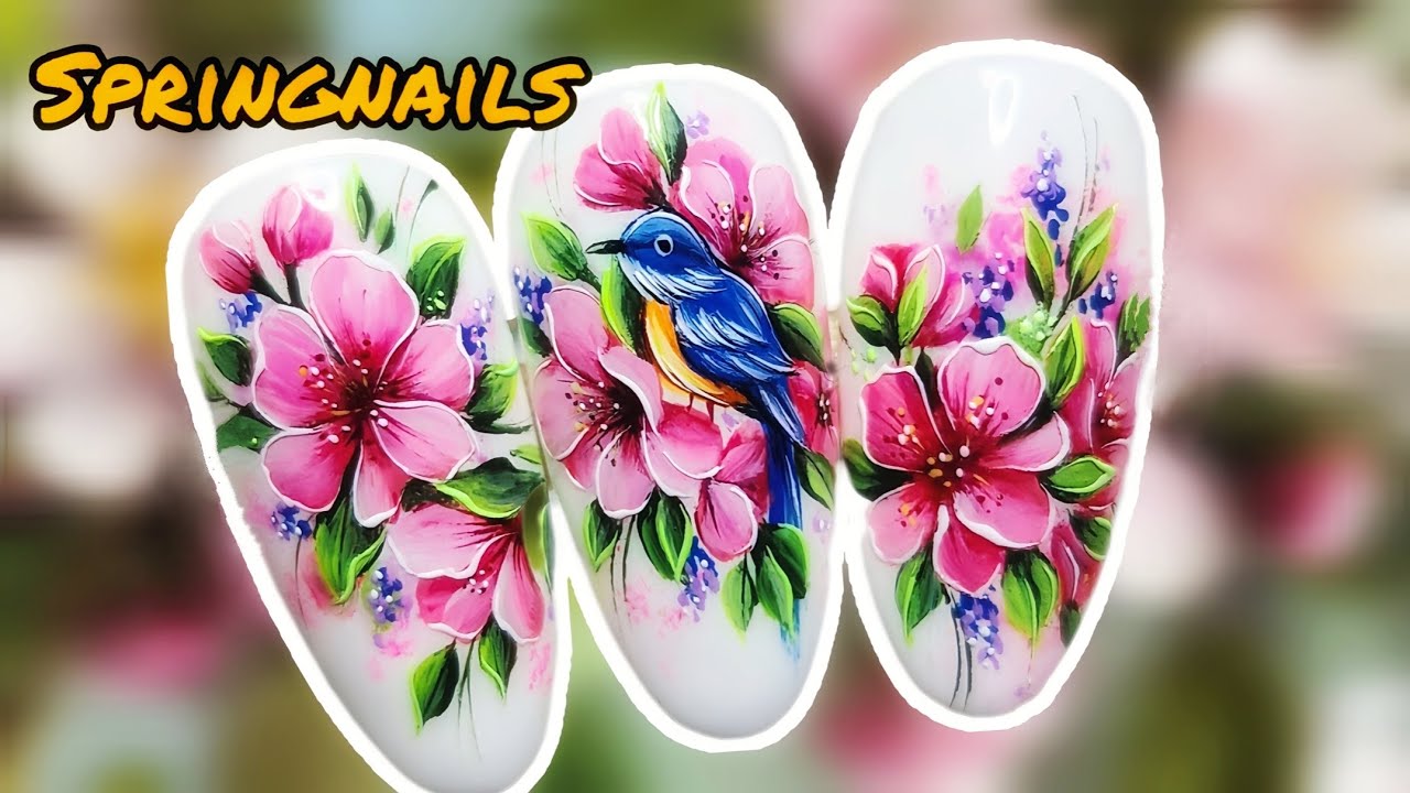 Spring NailArt Tutorial🌞. Весна на ногтях, мазковая роспись #nailart #nailarttutorial #дизайнногтей