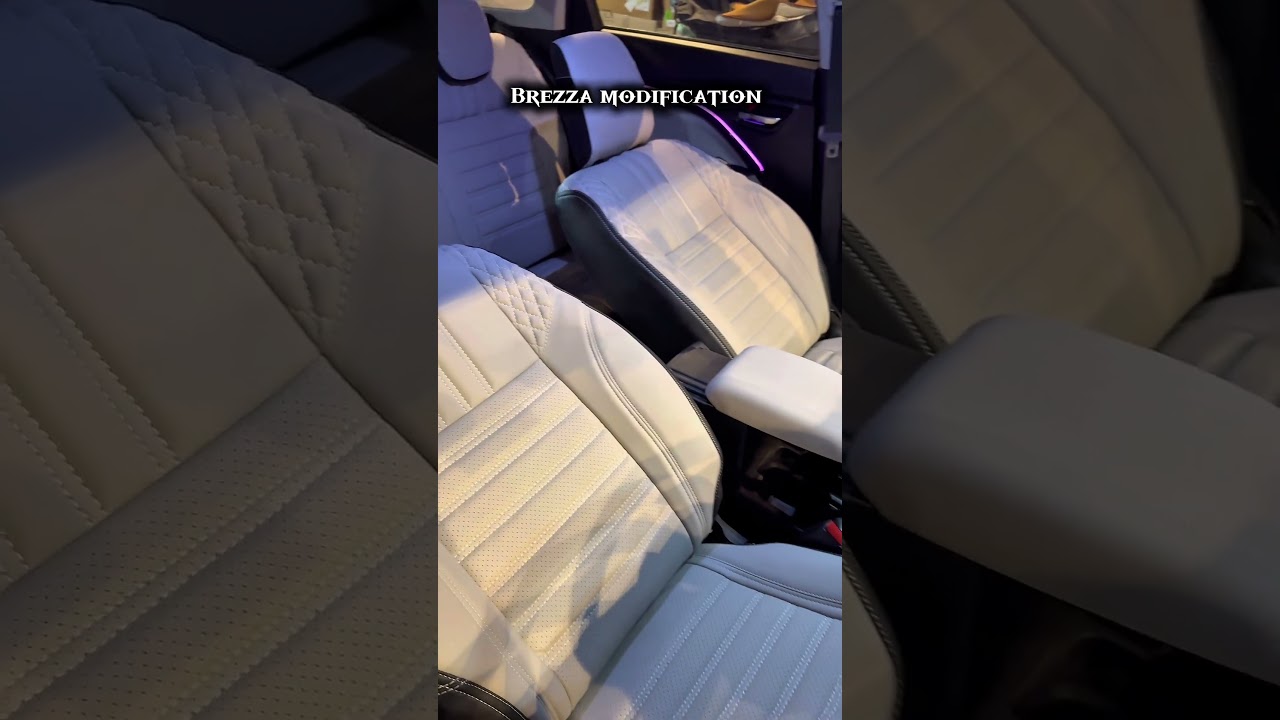 Brezza modification ♻️white interior and luxurious #automobile #luxury #views #shortsfeed