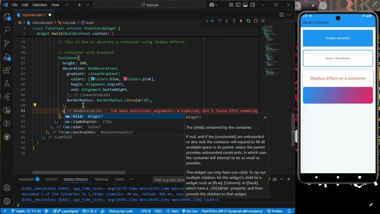 How to decorate a container with Linear Gradient in Flutter.