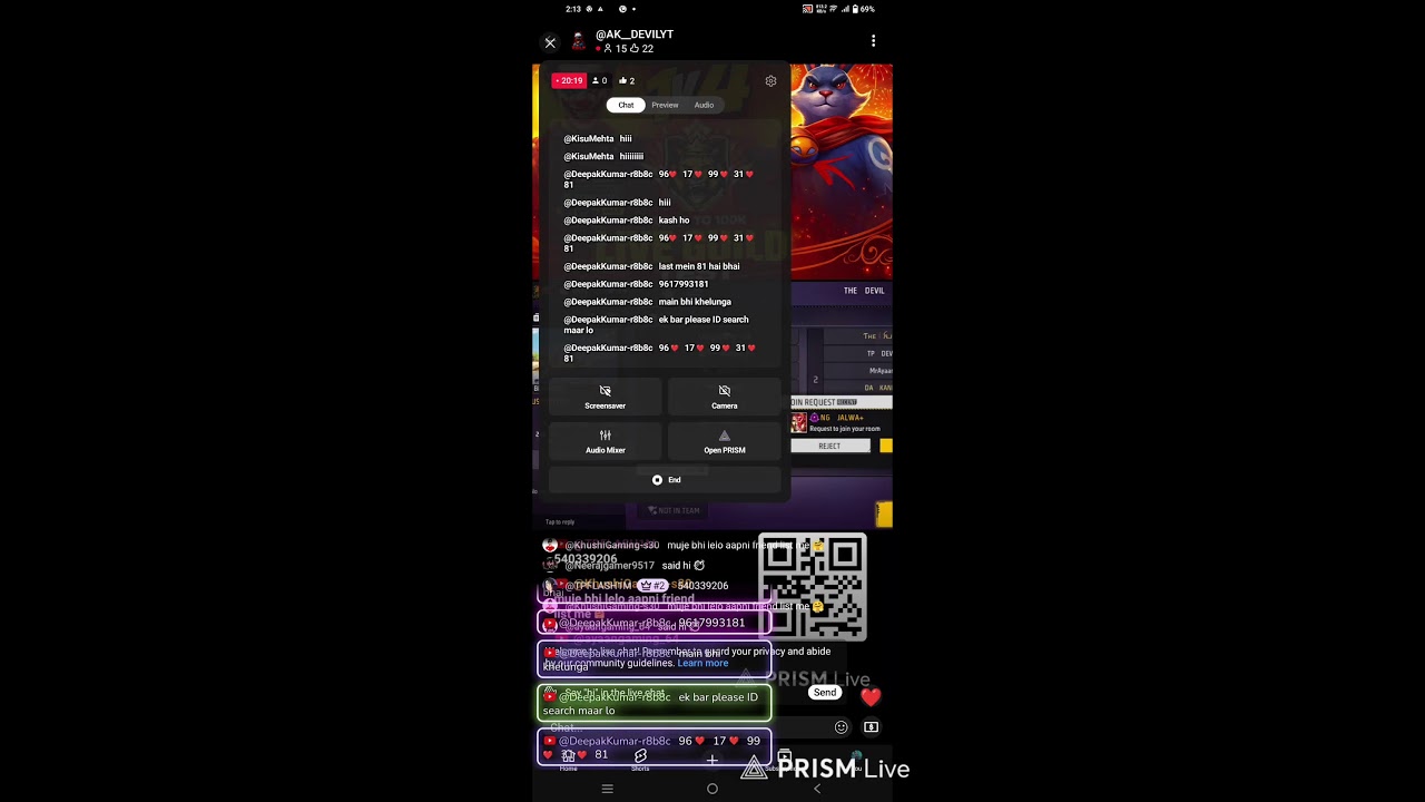 Live streaming of krishna_ff