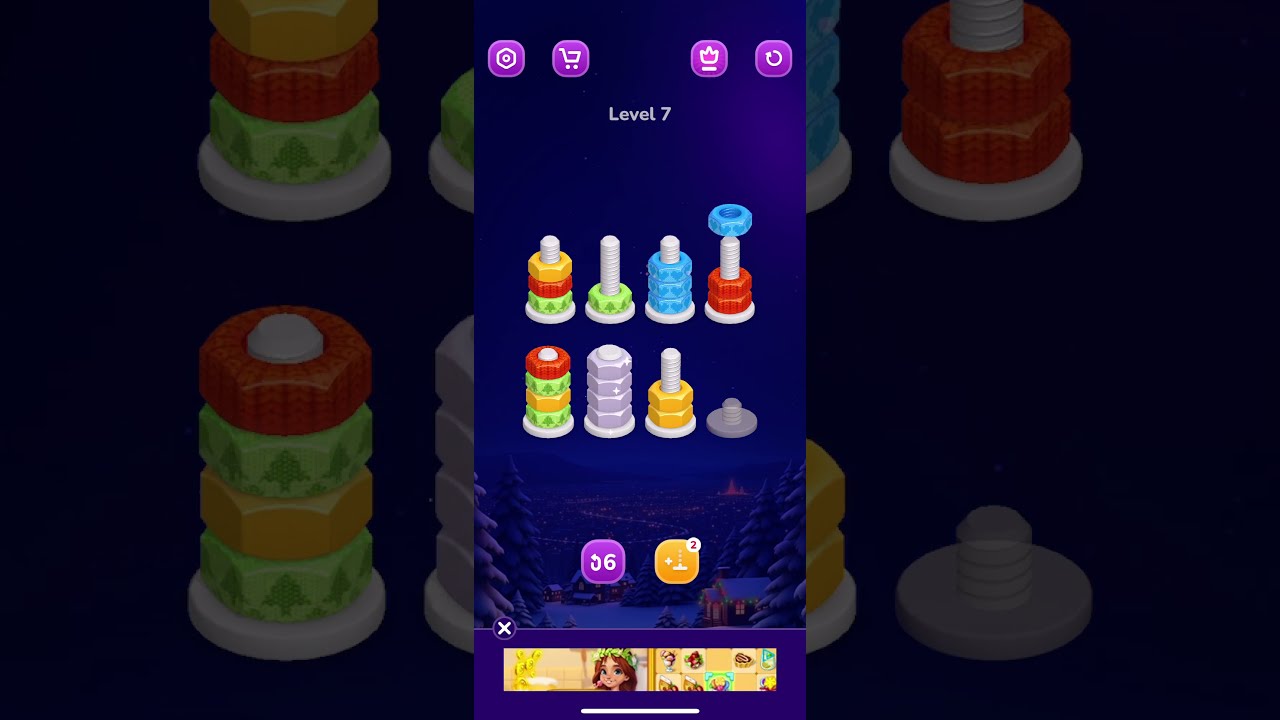 Nut Sort: Color Sorting Game | Level 7 | NO REVERTS #mobilegame #gaming  #gameplay