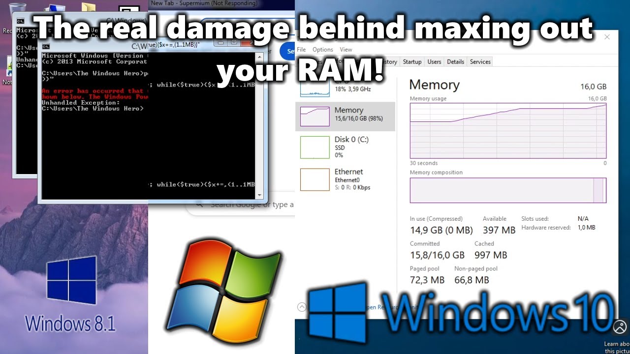 What happens when Windows runs fully out of memory?