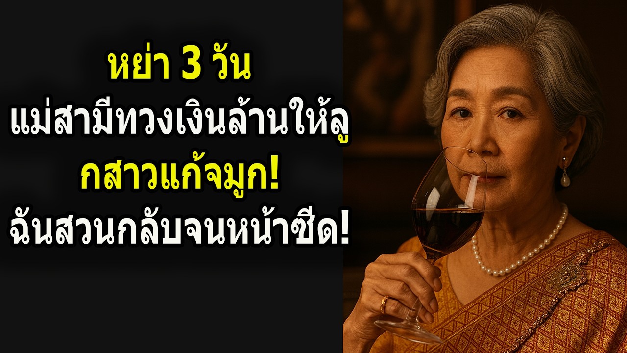 หย่า 3 วัน แม่สามีทวงเงินล้านให้ลูกสาวแก้จมูก! ฉันสวนกลับจนหน้าซีด!