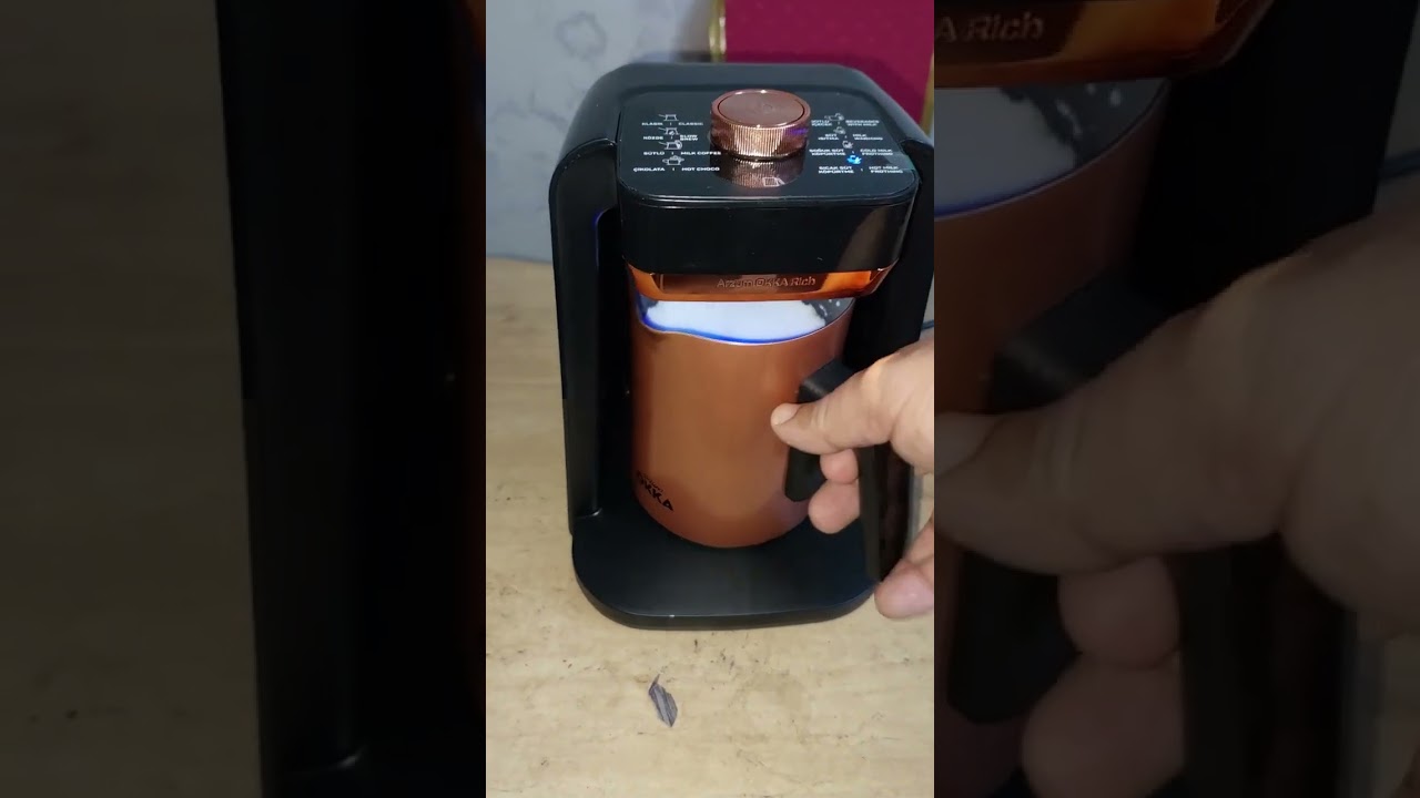 عملنا احلى فوم لبن  و احلى قهوة باللبن بماكينة اوكا ريتش سبين برو