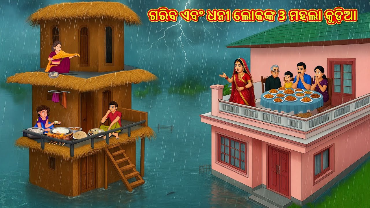 ଗରିବ ଏବଂ ଧନୀ ଲୋକଙ୍କ 3 ମହଲା କୁଡ଼ିଆ | Odia Stories | Kahani in Odia | New Odia Stories | Stories Odia
