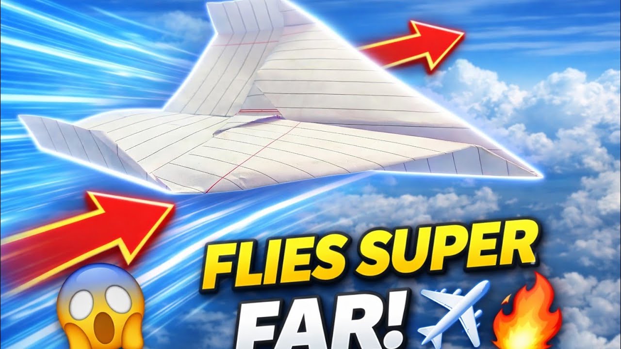 THIS PAPER PLANE FLIES SUPER FAR! 😱✈️ (Easy Trick)