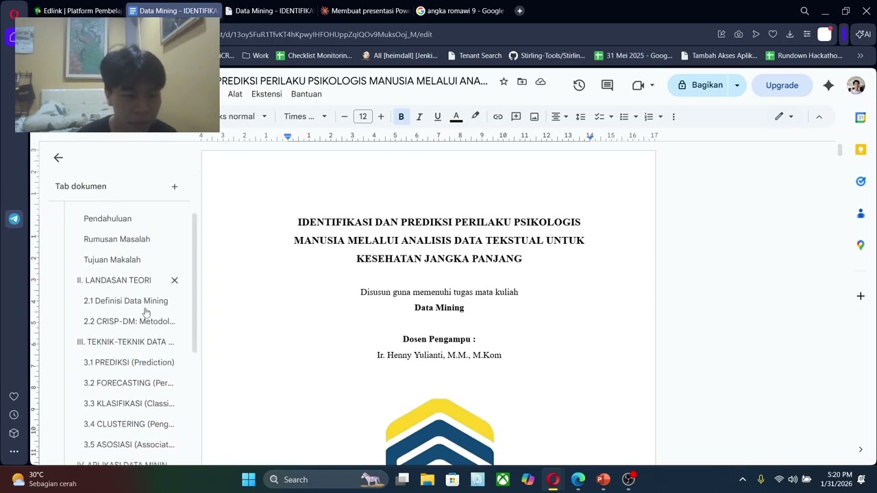 IDENTIFIKASI DAN PREDIKSI PERILAKU PSIKOLOGIS MANUSIA METEDOLOGI CRISP-DM
